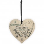 Grandad Lives Here CARP Fishing Wood Signs Fathers Day Plaques