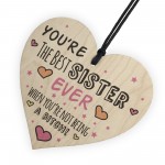 Best Sister Wooden Heart Friendship Plaques Funny Birthday Gifts