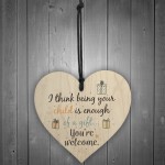 Enough Of A Gift Funny Wooden Heart Mum Dad Cute Birthday Signs