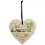 Let Summer Beg-in Summer House Heart Wood Plaques Garden Sign 