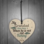 Grandad Lives Here CARP Fishing Wooden Sign Father Plaque GIFTS
