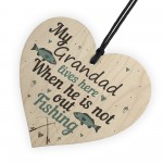Grandad Lives Here CARP Fishing Wooden Sign Father Plaque GIFTS