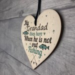 Grandad Lives Here CARP Fishing Wooden Sign Father Plaque GIFTS