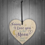 Love You Grandparents Mum Nan Nanny Wooden Heart Birthday Gifts