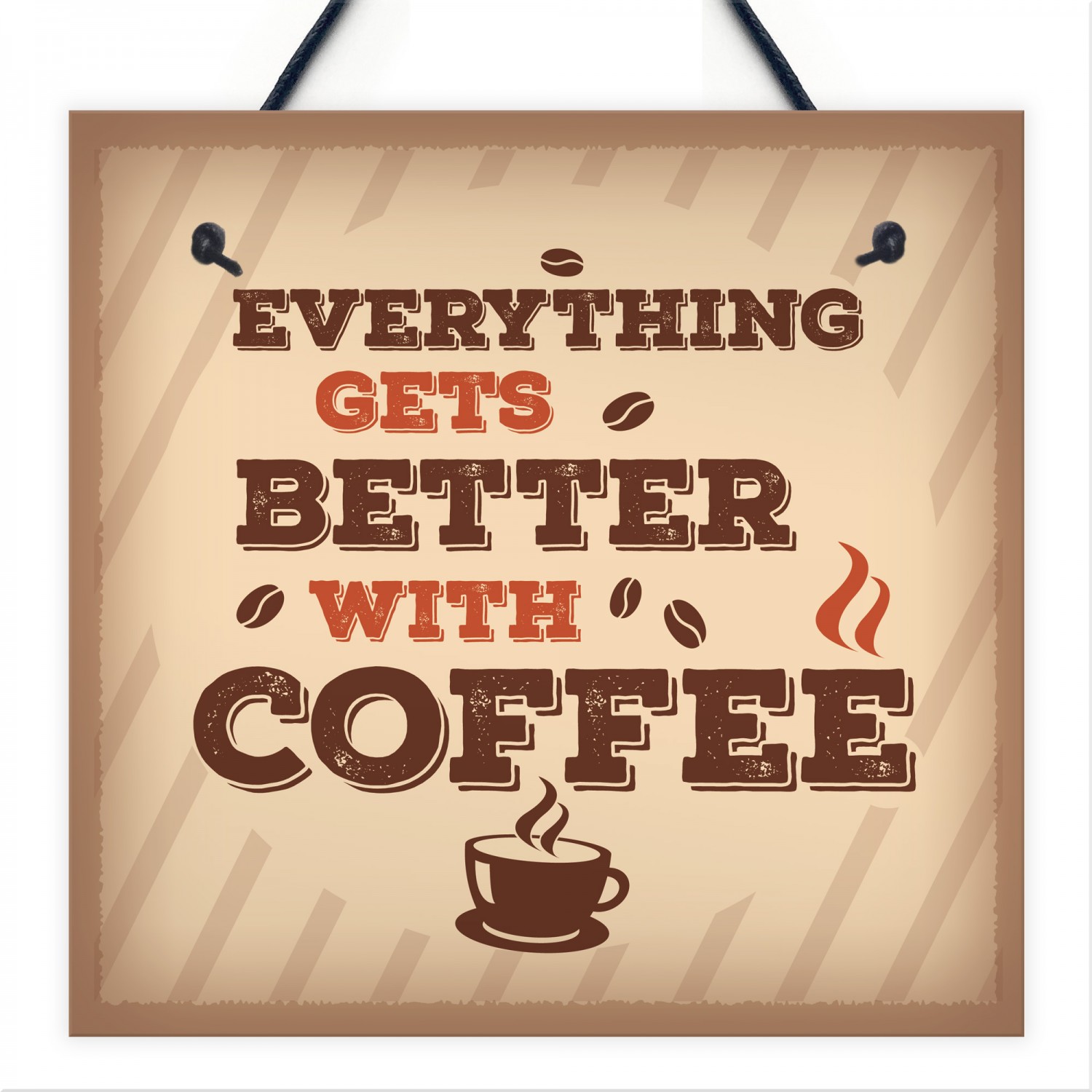 Better With Coffee Retro Vintage Kitchen Wall Decor Pub Sign
