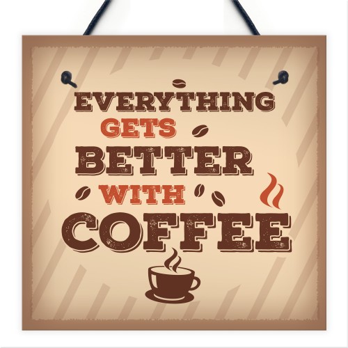 Better With Coffee Retro Vintage Kitchen Wall Decor Pub Sign