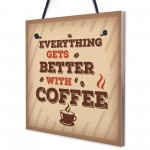 Better With Coffee Retro Vintage Kitchen Wall Decor Pub Sign