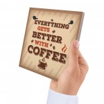Better With Coffee Retro Vintage Kitchen Wall Decor Pub Sign