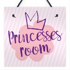 Princesses Room Plaque Door Nursery Bedroom Sign Gifts Baby Girl