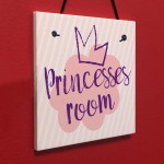 Princesses Room Plaque Door Nursery Bedroom Sign Gifts Baby Girl