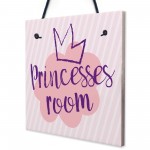 Princesses Room Plaque Door Nursery Bedroom Sign Gifts Baby Girl