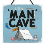 Little Man Cave Hanging Door Sign Kids Bedroom Wall Plaque Decor