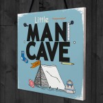 Little Man Cave Hanging Door Sign Kids Bedroom Wall Plaque Decor