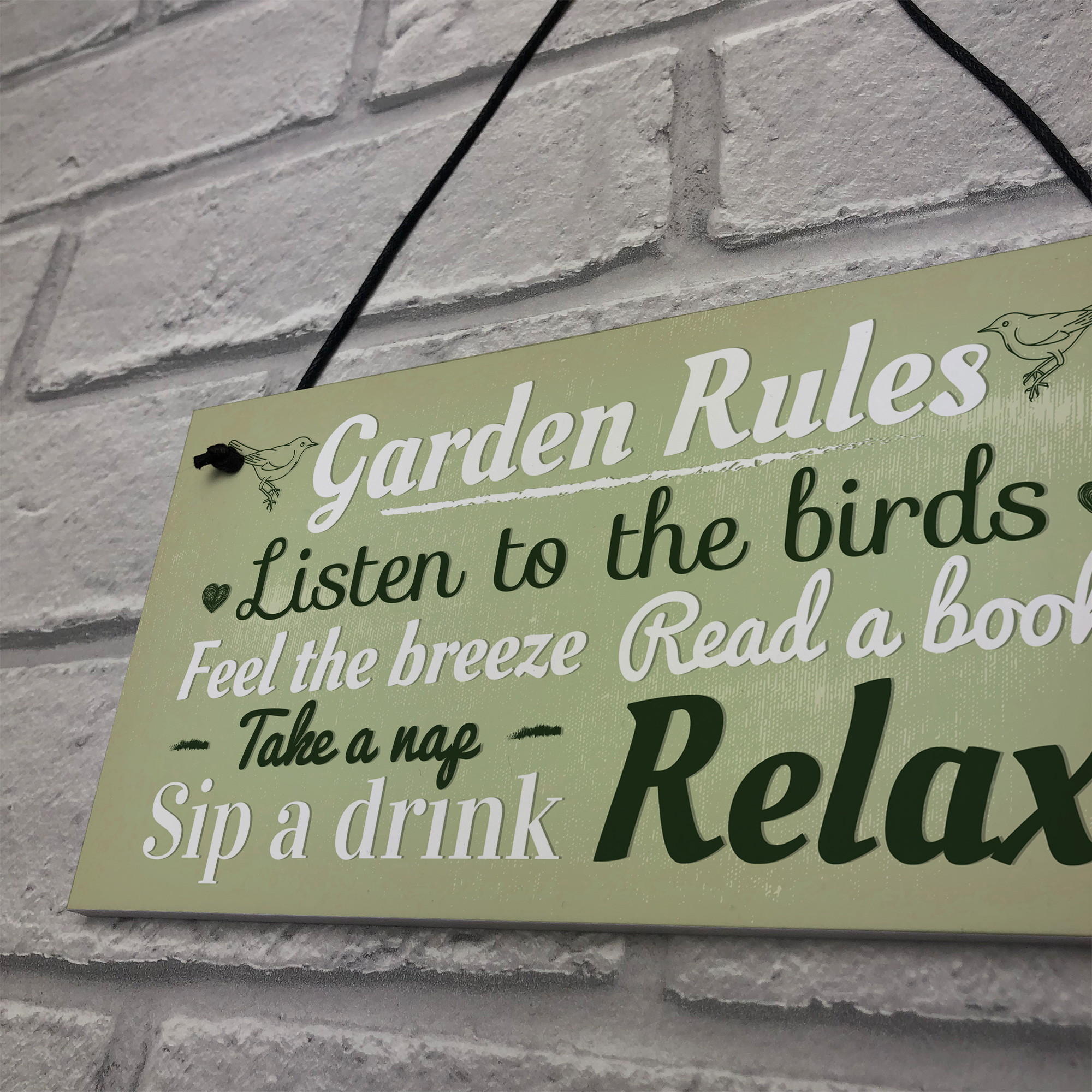 Garden Rules Novelty Hanging Plaque SummerHouse Sign Garden Shed