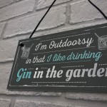 Drinking Gin In The Garden Funny Alcohol Sign Party Gift Shed