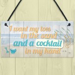 Cocktail In My Hand Plaque Nautical Decor Sign Beach Seaside