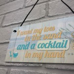 Cocktail In My Hand Plaque Nautical Decor Sign Beach Seaside