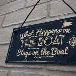 What Happens On The Boat Nautical Decor Hanging Sign Plaque