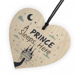 Prince Sleeps Here Plaque Boys Bedroom Accessory Blue Kids Wall