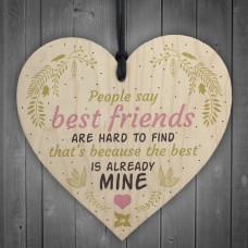 Best Friends Hard To Find Wood Heart Friendship Plaque Birthday