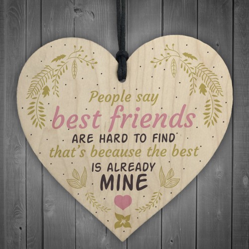 Best Friends Hard To Find Wood Heart Friendship Plaque Birthday