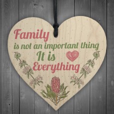 Family It Is Everthing Wood Heart Family Sister Nan Plaque Love 