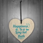 Long Hot Bath Bathroom Toilet Sign Wooden Heart Sign Home Gift