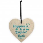 Long Hot Bath Bathroom Toilet Sign Wooden Heart Sign Home Gift