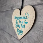 Long Hot Bath Bathroom Toilet Sign Wooden Heart Sign Home Gift