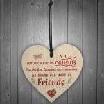 Fun & Laughter Cousin Wooden Heart Family Plaque Thank You Gifts