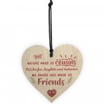 Fun & Laughter Cousin Wooden Heart Family Plaque Thank You Gifts