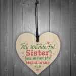 Wonderful Sister Friend Friendship Wooden Heart Plaque Sign Gift