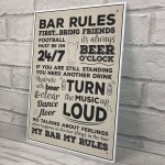 Bar Rules Hanging Plaque Alcohol Beer Pub Plaque Man Cave Sign