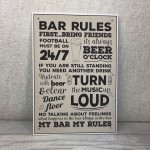 Bar Rules Hanging Plaque Alcohol Beer Pub Plaque Man Cave Sign