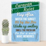 Caravan Rules Hanging Plaque Holiday Novelty Birthday Friendship