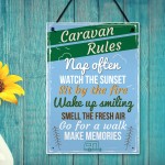 Caravan Rules Hanging Plaque Holiday Novelty Birthday Friendship