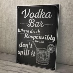Vodka Bar Hanging Plaque Alcohol Party Birthday Gift Garden Pub 