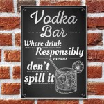 Vodka Bar Hanging Plaque Alcohol Party Birthday Gift Garden Pub 