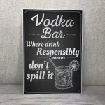 Vodka Bar Hanging Plaque Alcohol Party Birthday Gift Garden Pub 