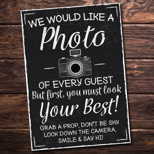 We Would Like A Photo Photobooth Sign Chalk Board Wedding Decor