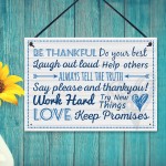 Be Thankful Family Rules Wall Plaque New Home Kitchen Friendship