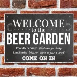 Chalk Welcome To The Beer Garden Hanging Wall Sign Landlord Pub