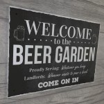 Chalk Welcome To The Beer Garden Hanging Wall Sign Landlord Pub