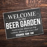 Chalk Welcome To The Beer Garden Hanging Wall Sign Landlord Pub