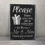 New Mr & Mrs Wedding Present Table Chalkboard Hanging Plaque 