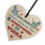 I Love Vodka Shabby Chic Hanging Wood Sign Friendship Home Gift
