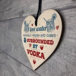 I Love Vodka Shabby Chic Hanging Wood Sign Friendship Home Gift