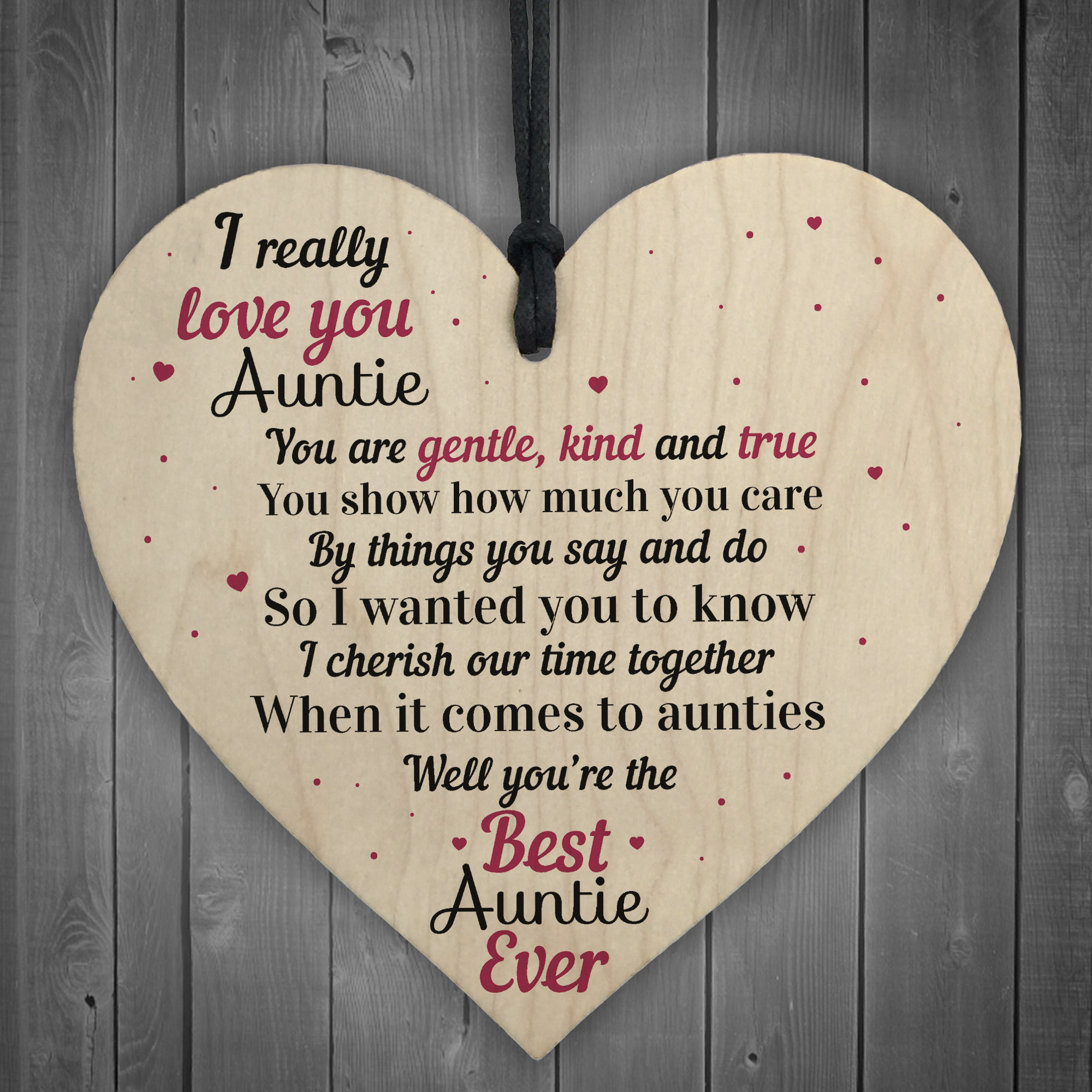 I Love You Auntie Heart Family Keepsakes Birthday Aunty Aunt Mum