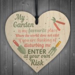 My Garden Gardening Wooden Heart Funny Garden Shed Sign Plaque