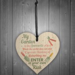 My Garden Gardening Wooden Heart Funny Garden Shed Sign Plaque